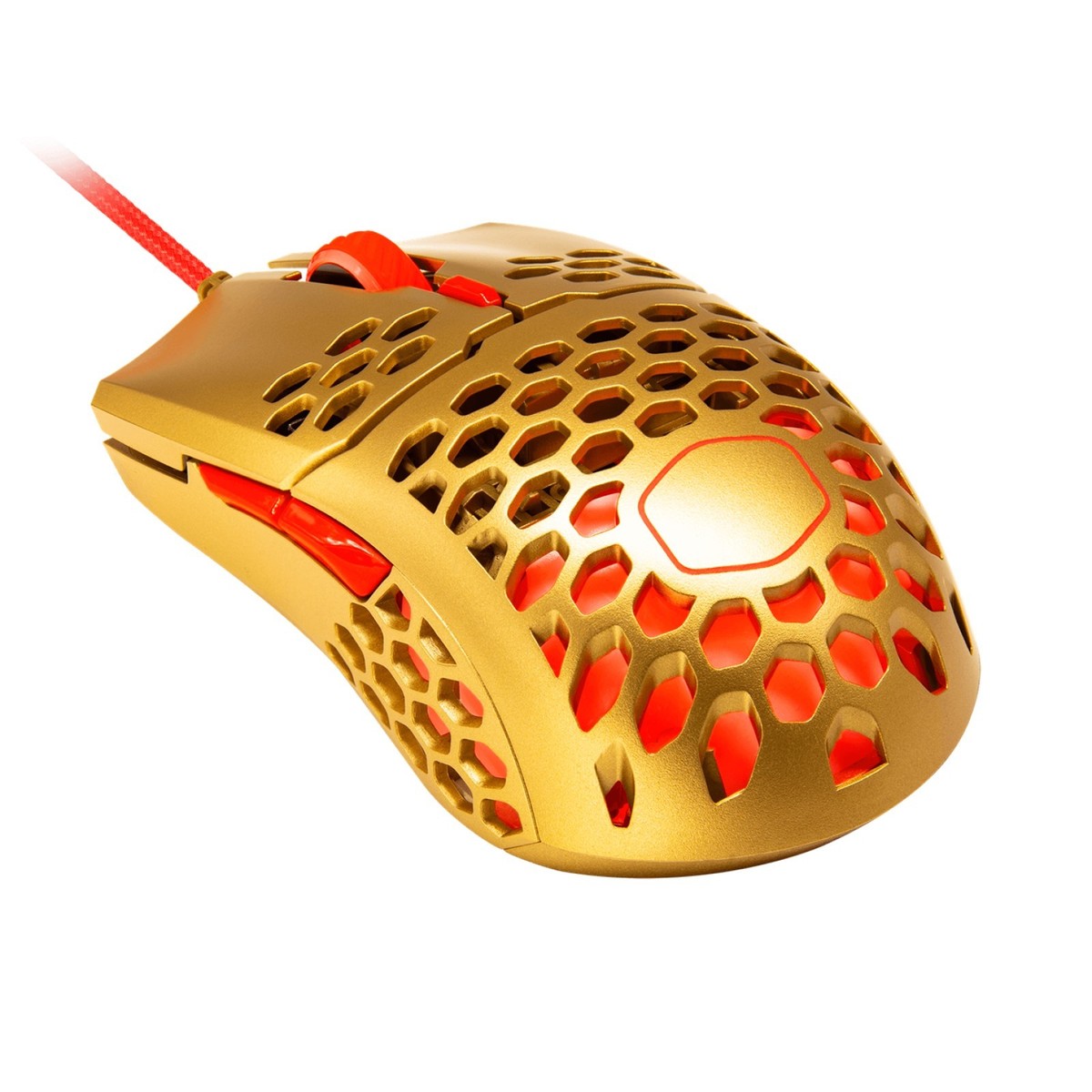 Cooler Master MM711 Honeycomb Gaming Mouse Golden Red Limited