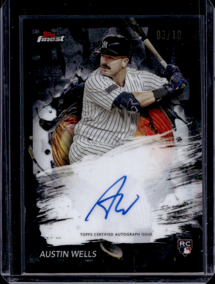 2024 Finest Austin Wells Auto RC Black Refractor Rookie #3/10 Yankees