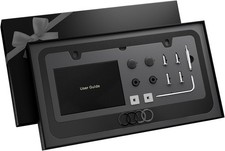 New Gift Boxed Black License Plate Frame For Audi 3d Rings Logo Luxury