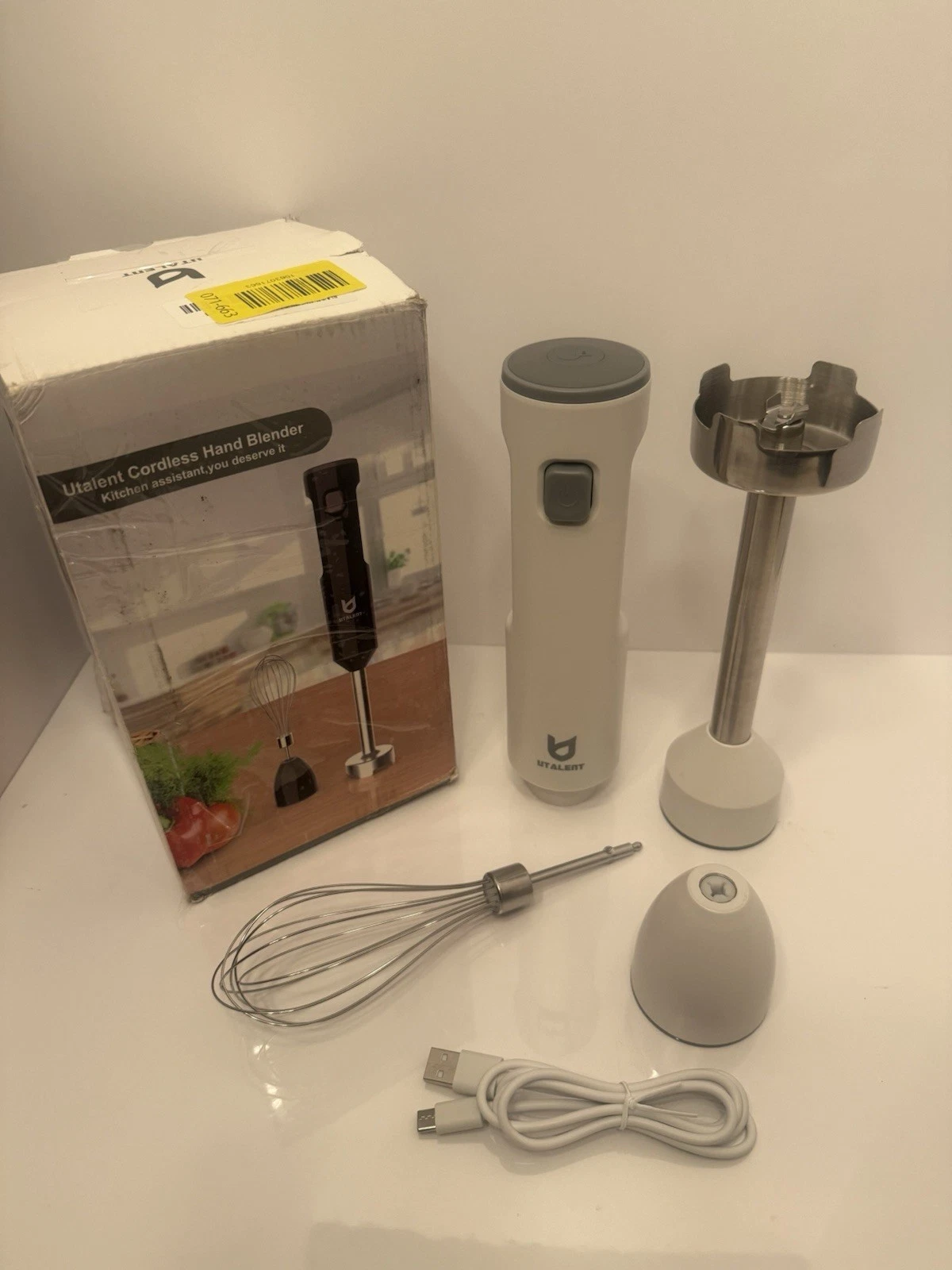 Cordless Hand Blender, Variable Speed Immersion Blender Handheld Rechargeable,