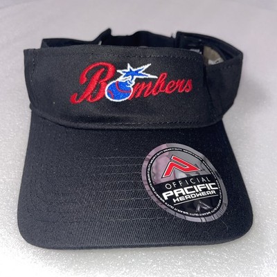 New Pacific Headwear Bombers Visor Hat Black Strapback Style 505V