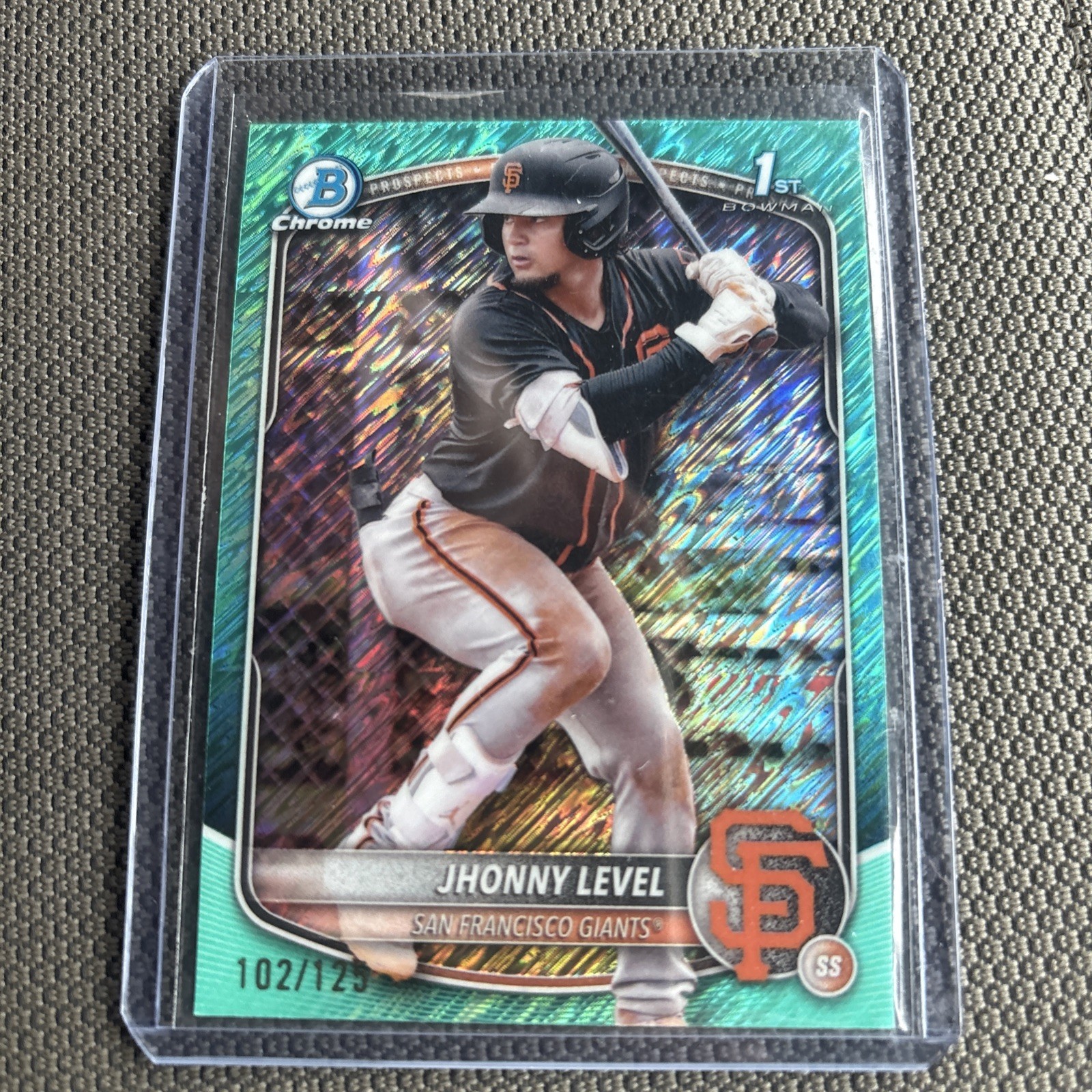 Jhonny Level 2025 Bowman 1st Chrome Prospect Aqua Shimmer Refractor /125