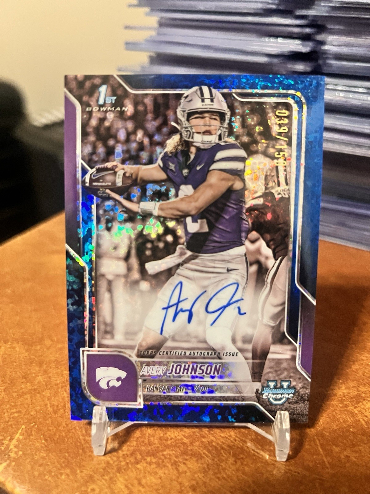 2025 Bowman University Chrome Avery Johnson 1st Auto Blue Mini Diamond /150🔥
