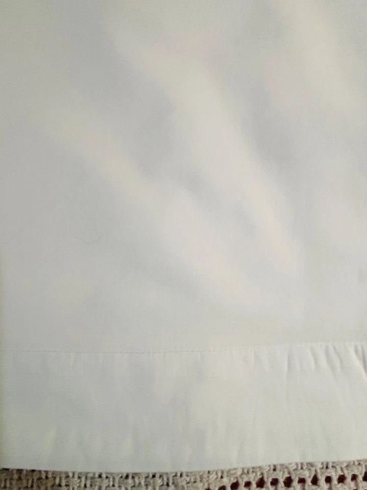 Sábana plana West Elm Queen blanca crujiente 100 % algodón orgánico ecológica 105x96 Foto 4 de 4