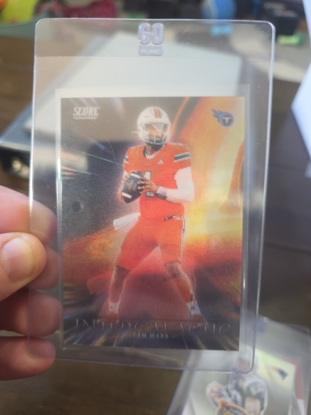 2025 Panini Score Cam Ward #9 Intergalactic Case Hit Tennessee Titans SSP