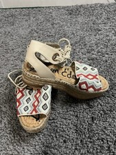 Sam Edelman Women  s Nedra Beaded Ivory/ Multi Espadrilles Size 6