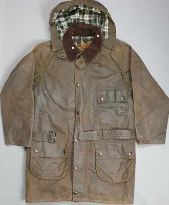 1998 Barbour Solway Zipper C38 Herren kleine schwere braune Wachsjacke mit Flor
