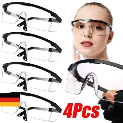 4x Winddichte Fahrradbrille UV-Schutz Anti-Fog Überbrille Sonnenbrille Schwarz