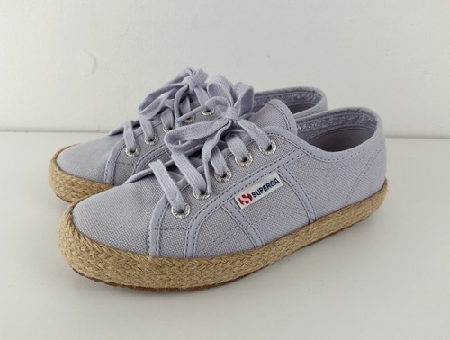 Superga Canvas Lilac Espadrilles Trainers Plimsolls Pumps UK 3 VGC