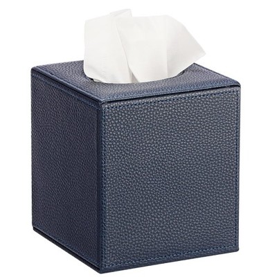 Tissue Box Cover Square Tissue Box Stylish PU Tissue Box Holder with Magnetic Bo