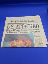 The Philadelphia Inquirer 9/11/2001 U.S. Attacked Hijacked Planes Newspaper