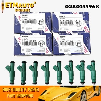8x Bosch Fuel Injectors 0280155968 42lb 440cc – LS1 LT1 Chevy Ford Mustang, New