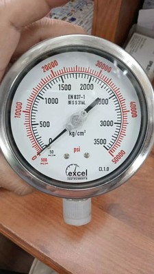 High Pressure Gauge Dual Scale 0-3500 BAR /0-50000 PSI
