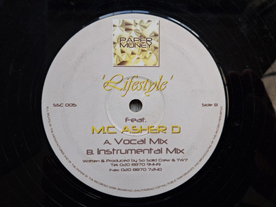 MC Asher D   Lifestyle : Paper Money Recordings 12'' vinyl UK GARAGE