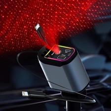 Starlight Retractable Car Charger 66W 4 in 1 Fast USB C