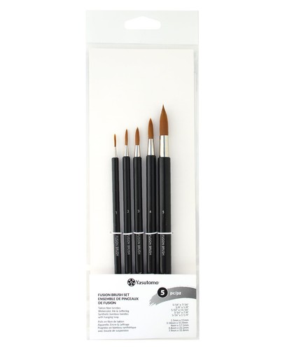 Yasutomo Fusion Brush 5 Pieces Arts Crafts Supplies Yasutomo Mixed Materials