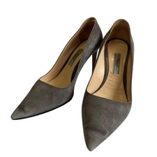 Prada Pumps Pointed Toe Suede Gray Women's Size EU36/US6