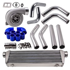 T4 flange Turbo System + 27" Intercooler Setup with 8PC Piping for 4.0L-6.0L