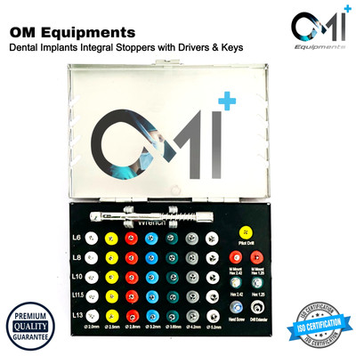 Dental Implant 35 Integral Stopper with 6 Drivers and Keys. Complete Kit By OMI
