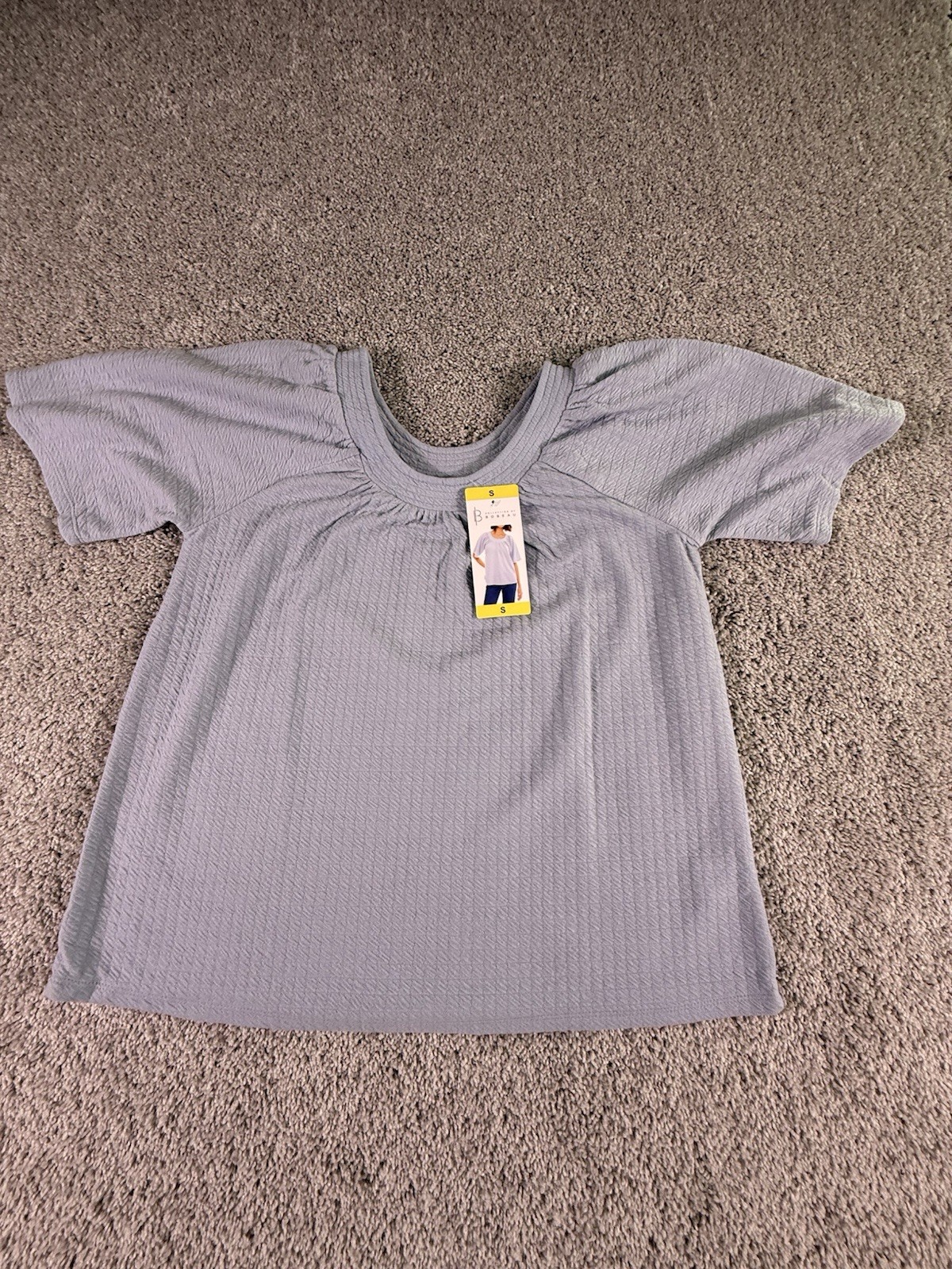 NWT Bobeau Women’s Blouse Size Small Blue Boho Short Sleeve
