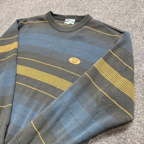 VTG Yonex Sweater Men's XS Winning Touch Striped Cotton Pullover Multi-Colored