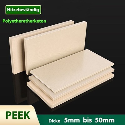 PEEK Platte Polyetheretherketon Kunststoffplatte Hitzebeständig Dicke 5mm-50mm