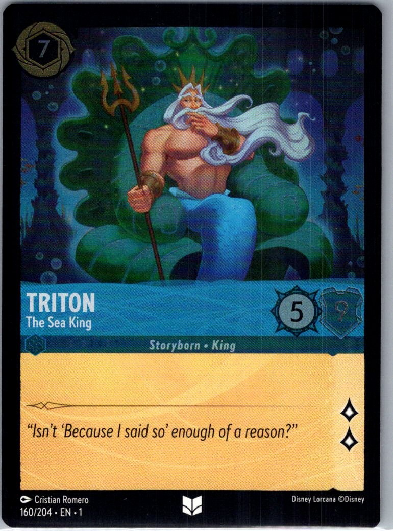 Triton - The Sea King - 160/204 - The First Chapter - Lorcana Cold Foil - NM - B