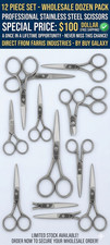 Professional Stainless Steel Scissors -  Pack of 12 One Dozen  - Wholesale