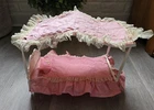 Vintage Barbie 60's Susy Goose Four Poster Canopy Doll Bed Pink