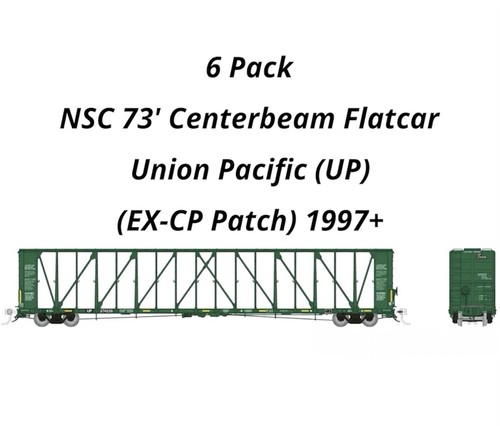 Paquete de 6 vagones planos Rapido 174016 HO NSC 73' Centerbeam Union Pacific (UP) | Zustand: New