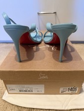 Christian Louboutin Womens Blue Strappy Leath...