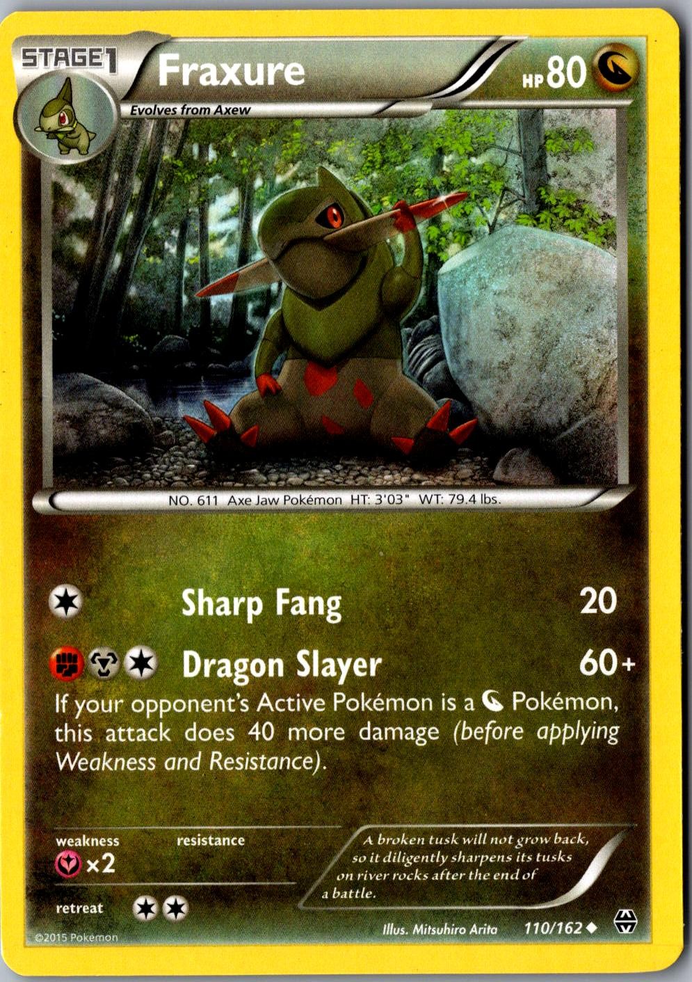 Fraxure 110/162 Uncommon XY BREAKthrough LP Pokemon Card
