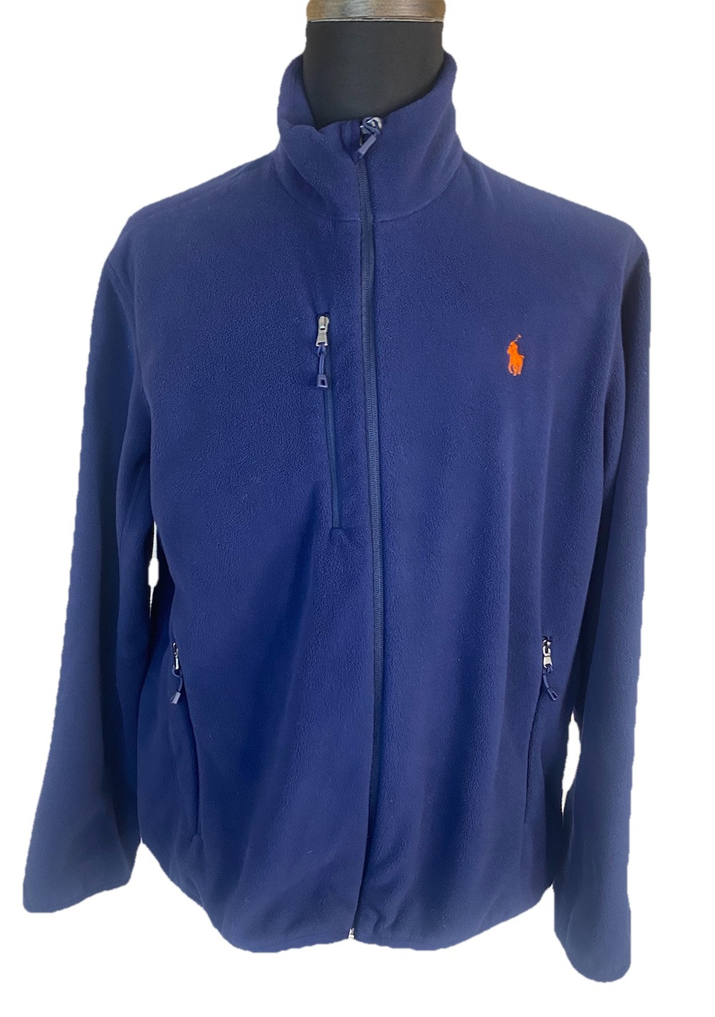 Polo Ralph Lauren Giacca Uomo Grande Blu Performance Full Zip Rosso Pony Golf