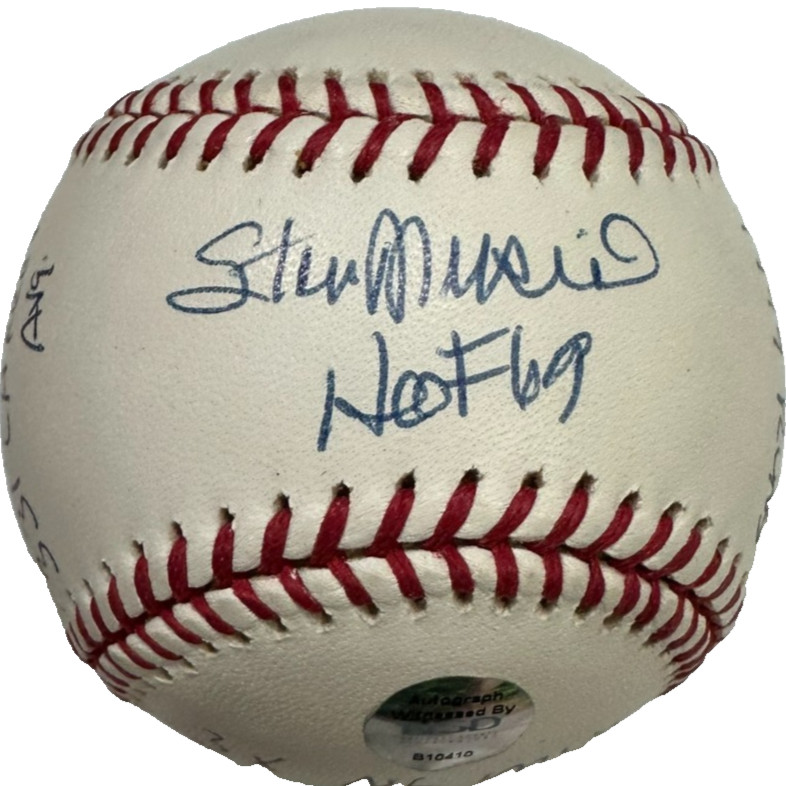 Stan Musial Autographed 12 Stats ONL Baseball PSA/DNA Grade 9 Mint HOF Cardinals