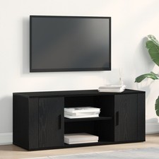 Image of TV Cabinet Black Oak 100x35x40 cm Engineered Wood vidaXL
