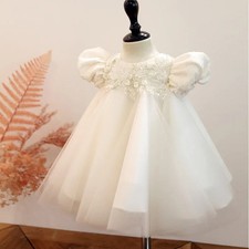 Infant Baby Girl Dress Tulle Baptism Birthday Kid Princess Party Dress Ball Gown
