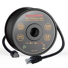 Cat6 Outdoor Ethernet Cable 200FT Waterproof UTP 10Gbps Cat6a Direct Burial B...