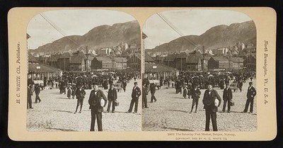 Photo:The Saturday fish market, Bergen, Norway 1902
