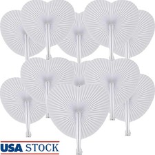 Heart Shape Folding Paper Fans Lightweight Portable Party Wedding Decoration New