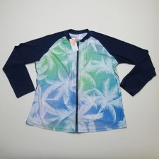 Attraco Women's Rash Guard Plus Size 2X Zipper Long Sleeve Swimsuit UPF 50