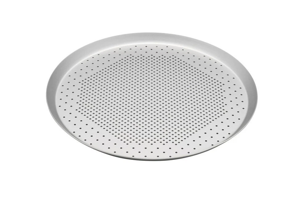 Bakemaster Silver Anodised Perforated Pizza Pan - 30cm