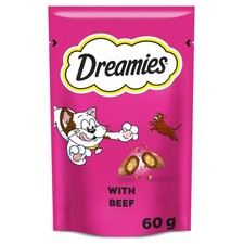 8 x 60g Dreamies Adult 1+ Cat Treats Beef Cat Biscuits (480g)