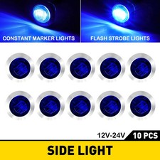 10x 34 Led Strobesteady Marker Lights Blue 12v 24v Dual Function Wbezels 10x 34 Led Strobesteady Marker Lights Blue 12v 24v Dual Function Wbezels