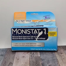 Monistat 1 Day Yeast Infection Treatment Ovule Combo PK Exp: 04/27 Tioconazole