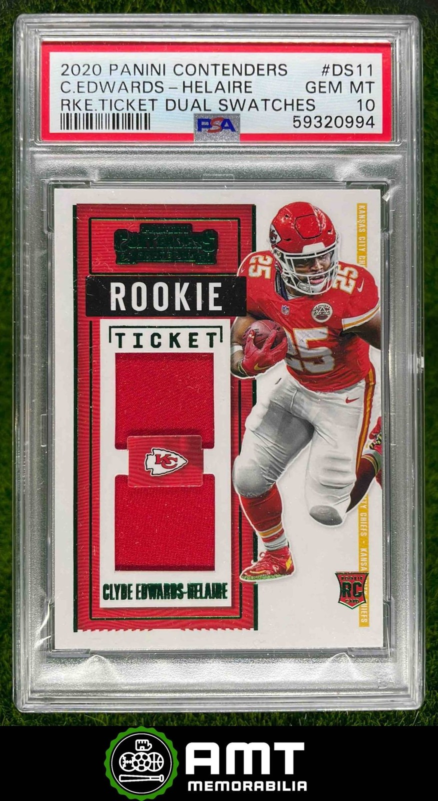 Clyde Edwards-Helaire Panini Contenders Rookie Ticket Dual Swatches #DS11 Base