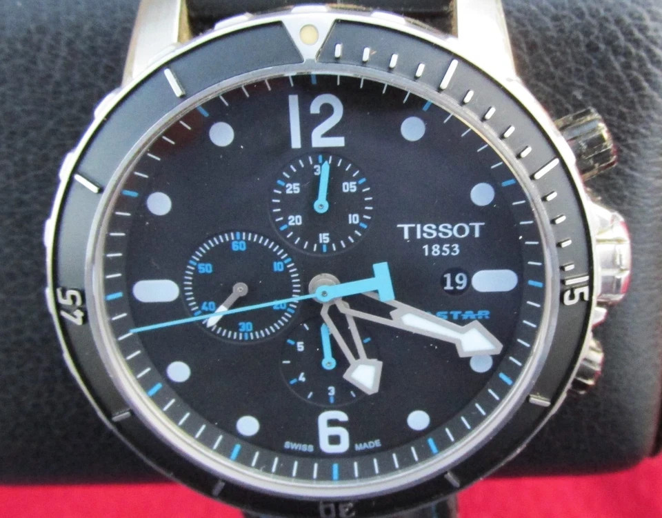TISSOT SEASTAR 1000 AUTOMATIC SCUBA DIVING WATCH  BLACK & BLUE 48mm Helium Valve