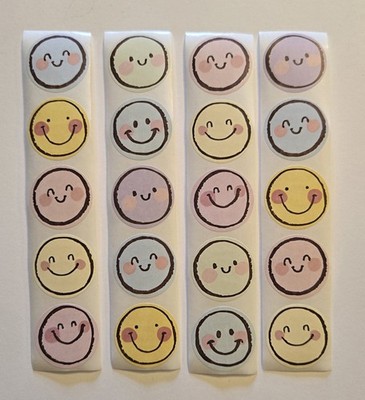20 Cute Happy Face Stickers Pastel Smiley Face Stickers Reward Stickers For Kids