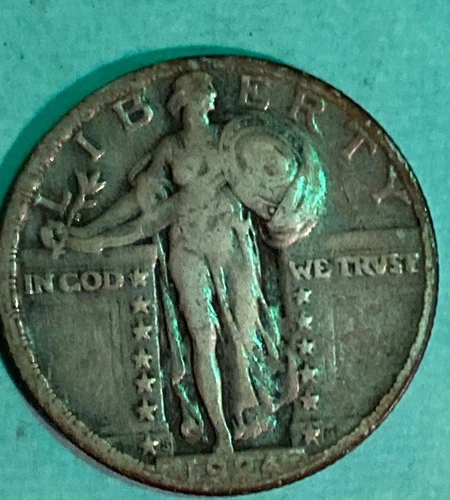 1924 S STANDING LIBERTY QUARTER, VERY FINE WITH CLEAR MINT AND DATE