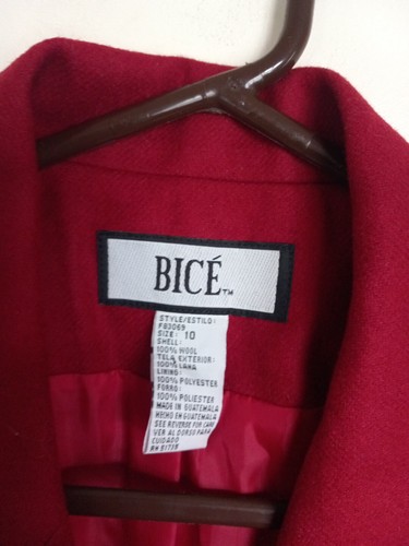 Bice Blazer Women's Red 100% Wool 1-Button Jacket Size 10 NEW - Picture 2 of 6