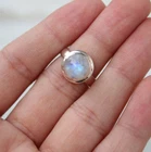Rainbow Moonstone Ring 925 Sterling Silver Ring Handmade Women Ring Gift For Her
